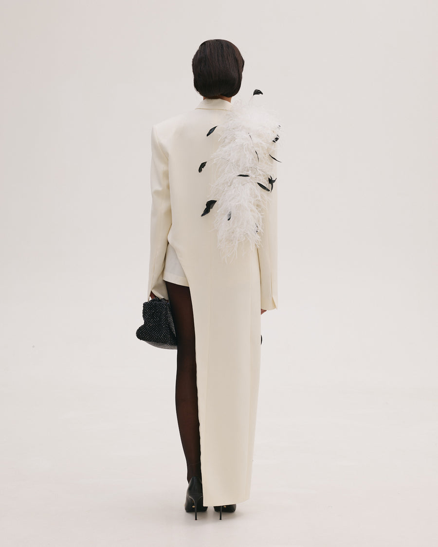 Asymmetric Feather Jacket