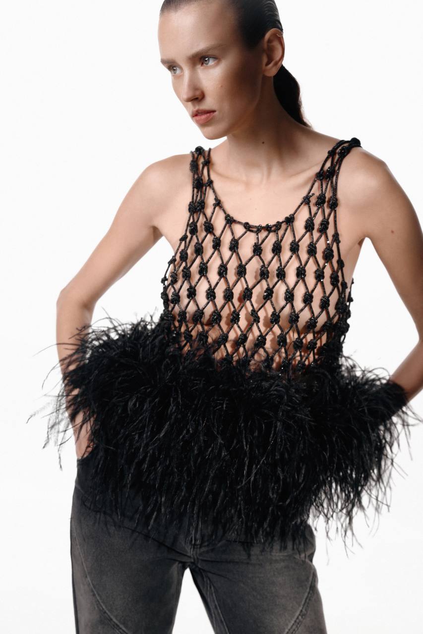 Tank Top with Feathers