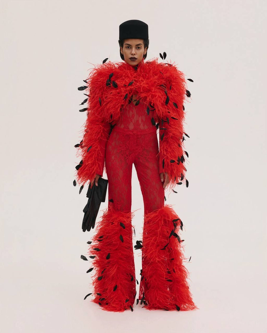 Crop Feather Jacket