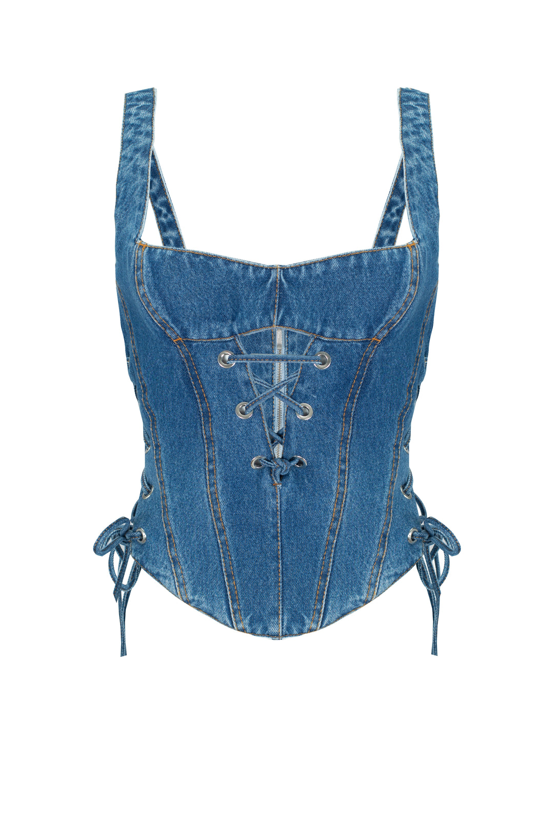 Laced Up Denim Corset top