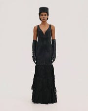 Diamante Dress with Feathers
