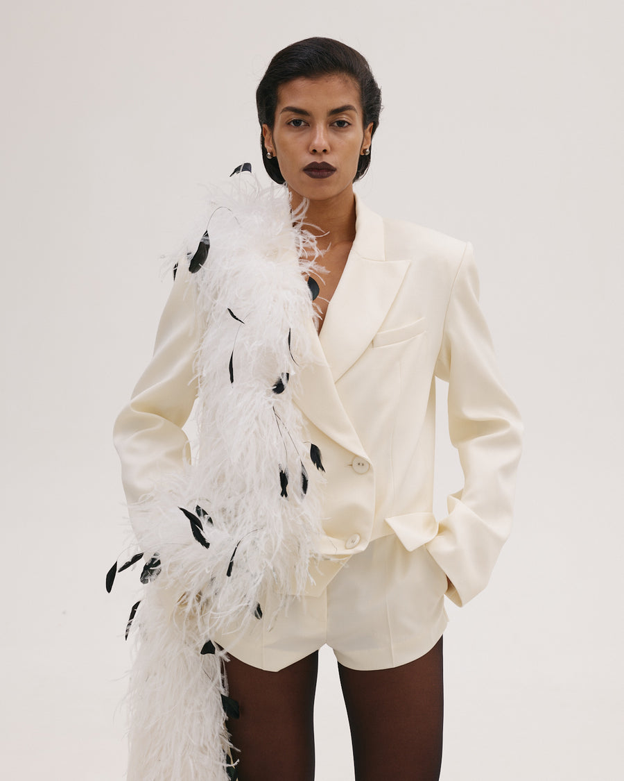 Asymmetric Feather Jacket
