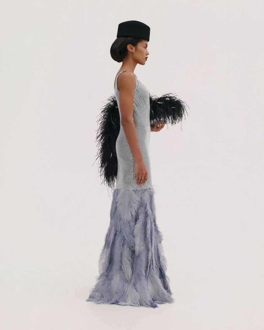 Diamante Dress with Feathers