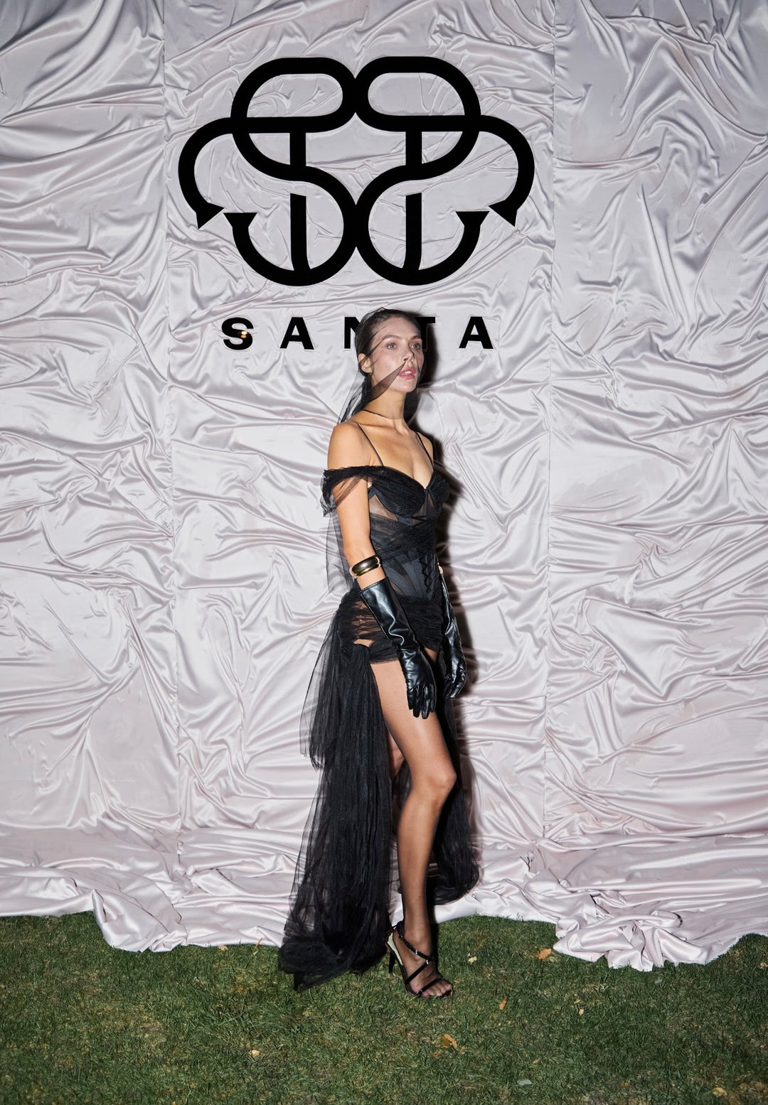 Dress with overlay