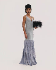 Diamante Dress with Feathers
