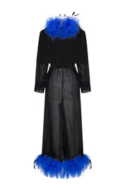Trench Coat with Feathers