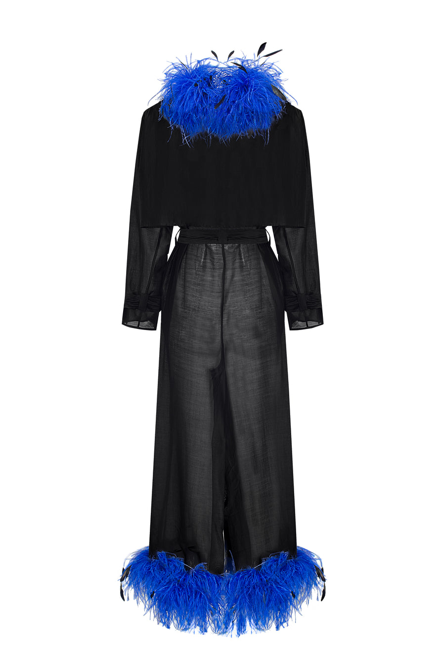 Trench Coat with Feathers