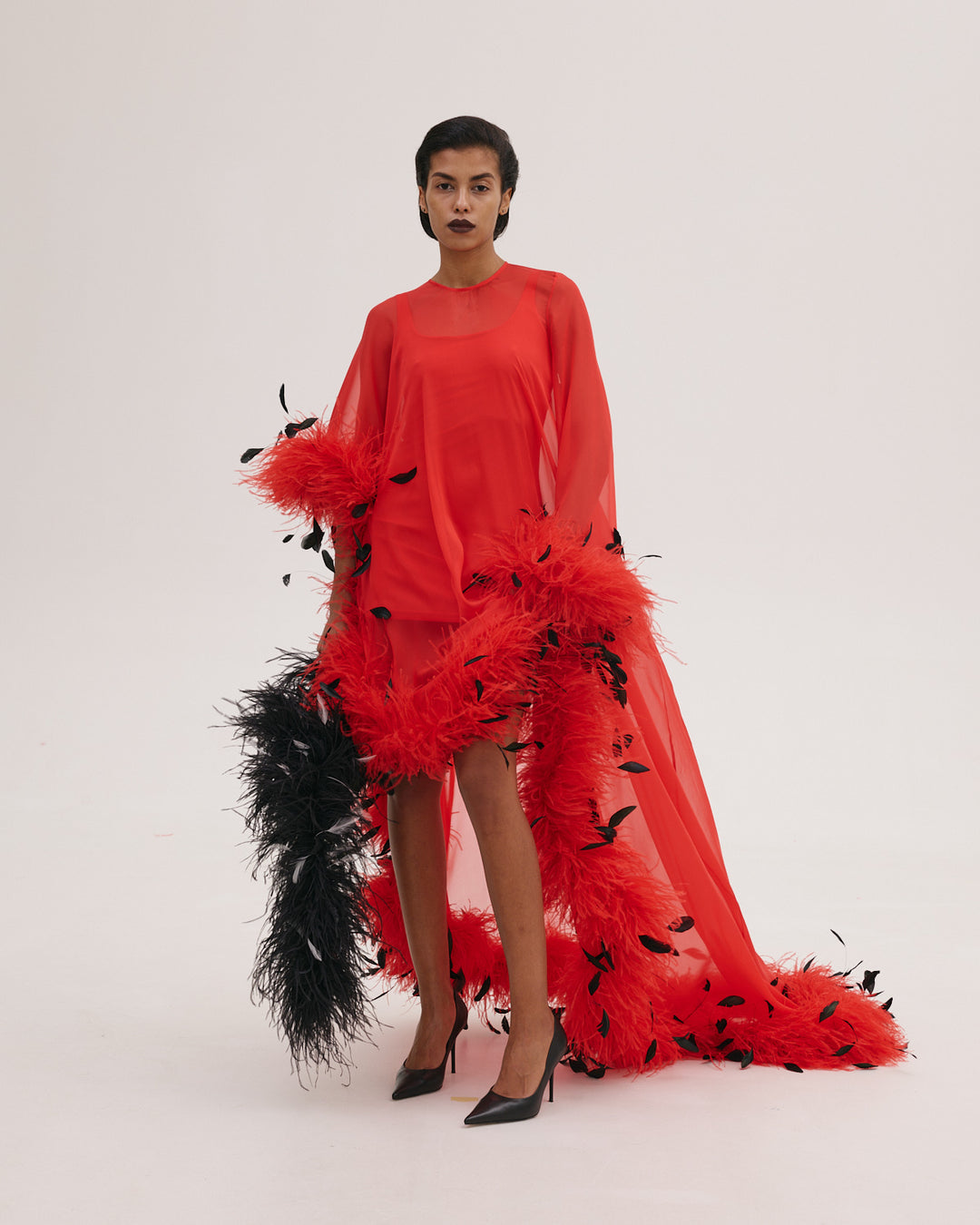 Maxi Feather Dress