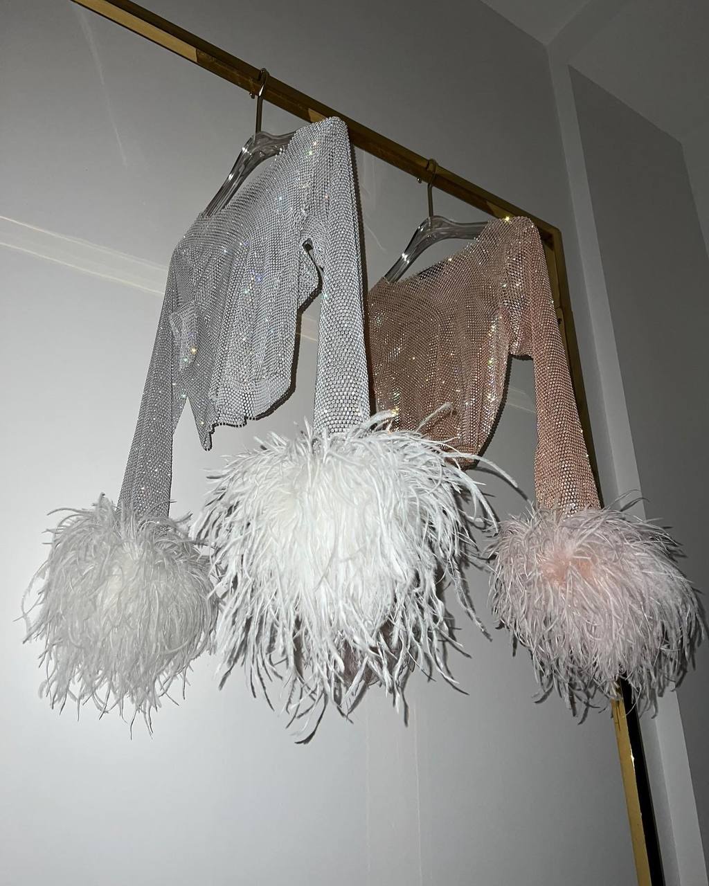 Sparkle Feathers Crop Top