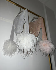 Sparkle Feathers Crop Top