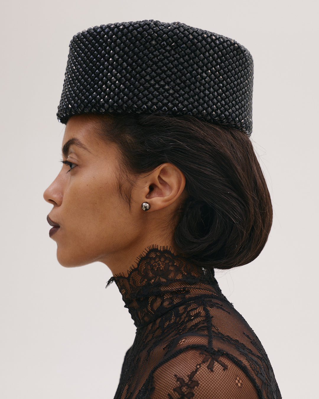 Black Diamante Hat