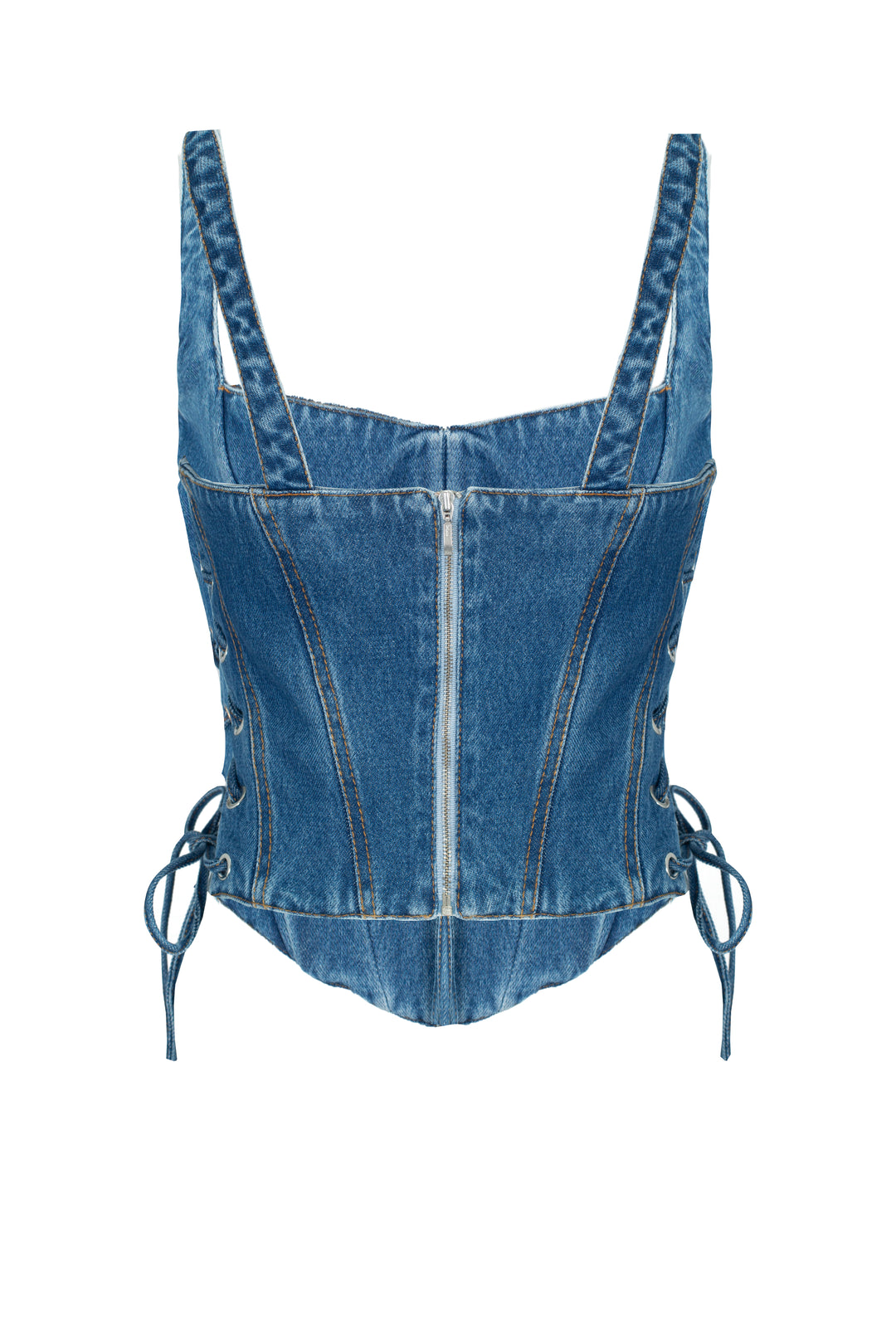 Laced Up Denim Corset top