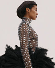 Diamante Mini Dress with Feathers Tail