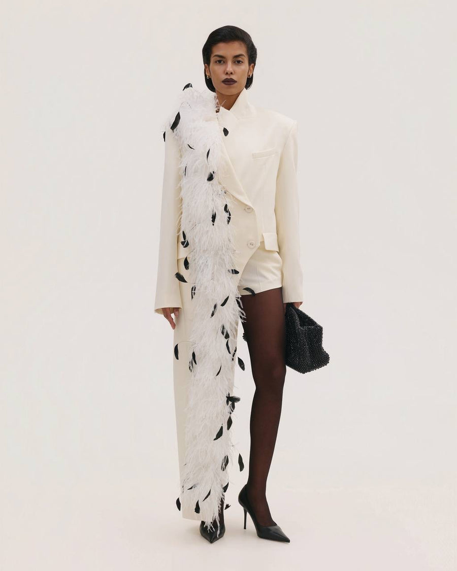 Asymmetric Feather Jacket