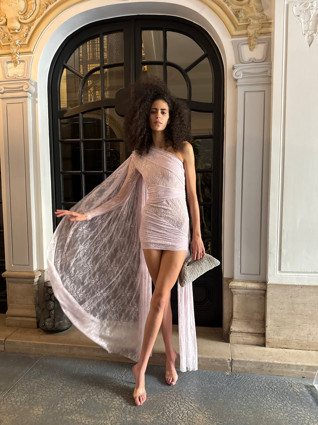 Draped Panel Mini Dress