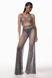 Flared Mesh Pants