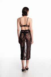 Lace midi skirt with silhouette lines