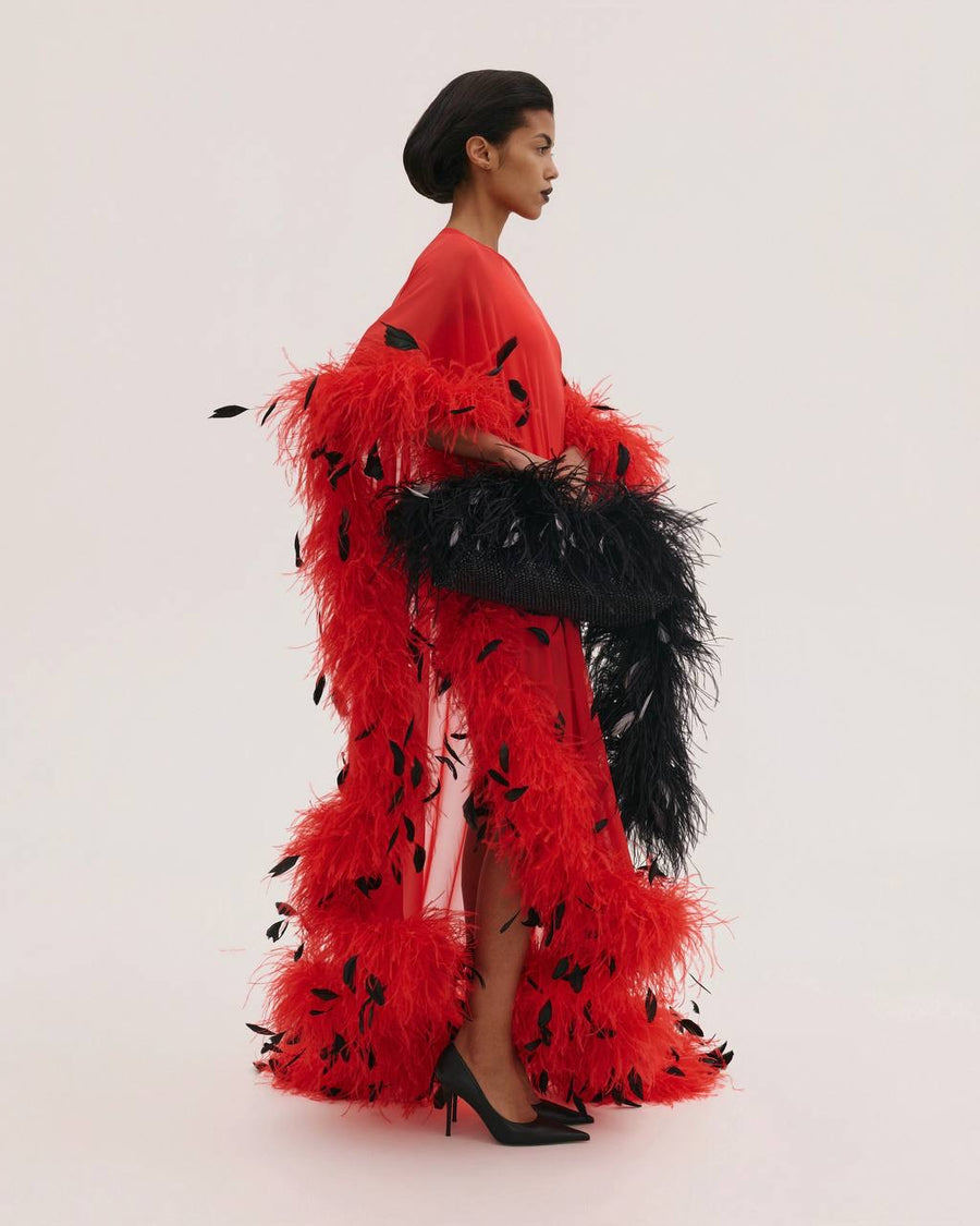 Maxi Feather Dress