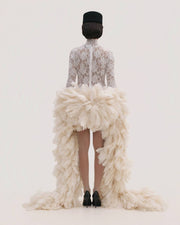 Lace Dress with a Feather Tails