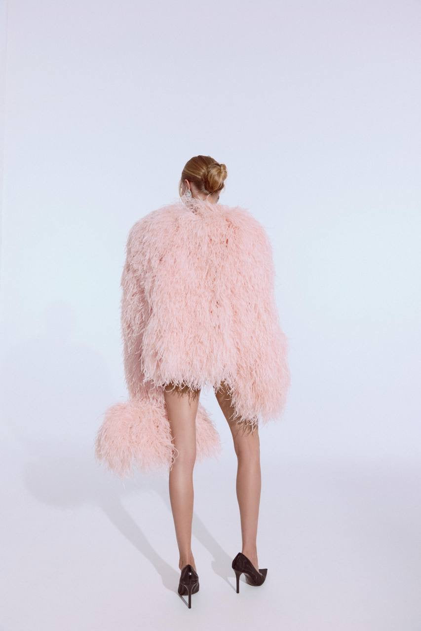 Ostrich Jacket in Blush