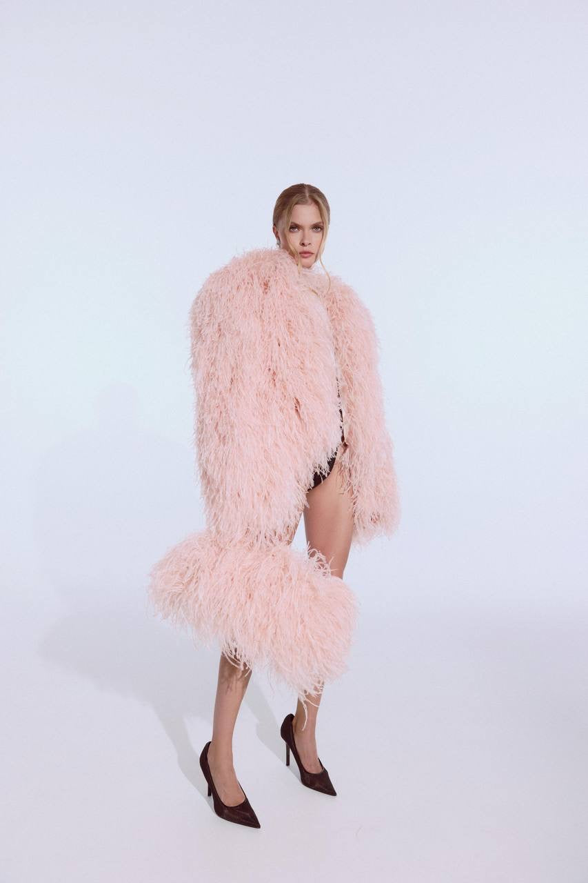 Ostrich Jacket in Blush