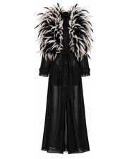 Trench Coat with Feathers