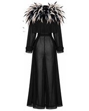 Trench Coat with Feathers