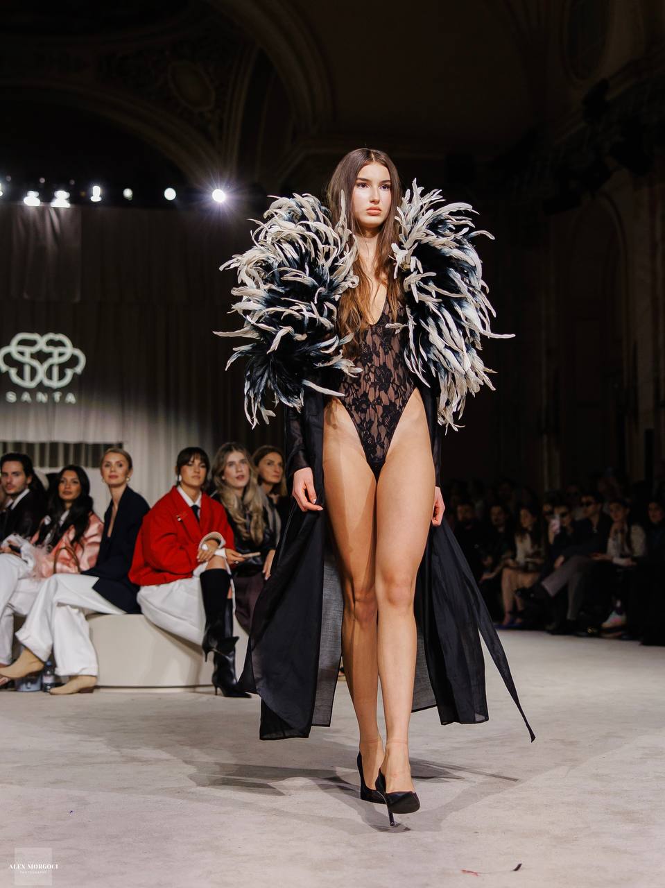 Trench Coat with Feathers