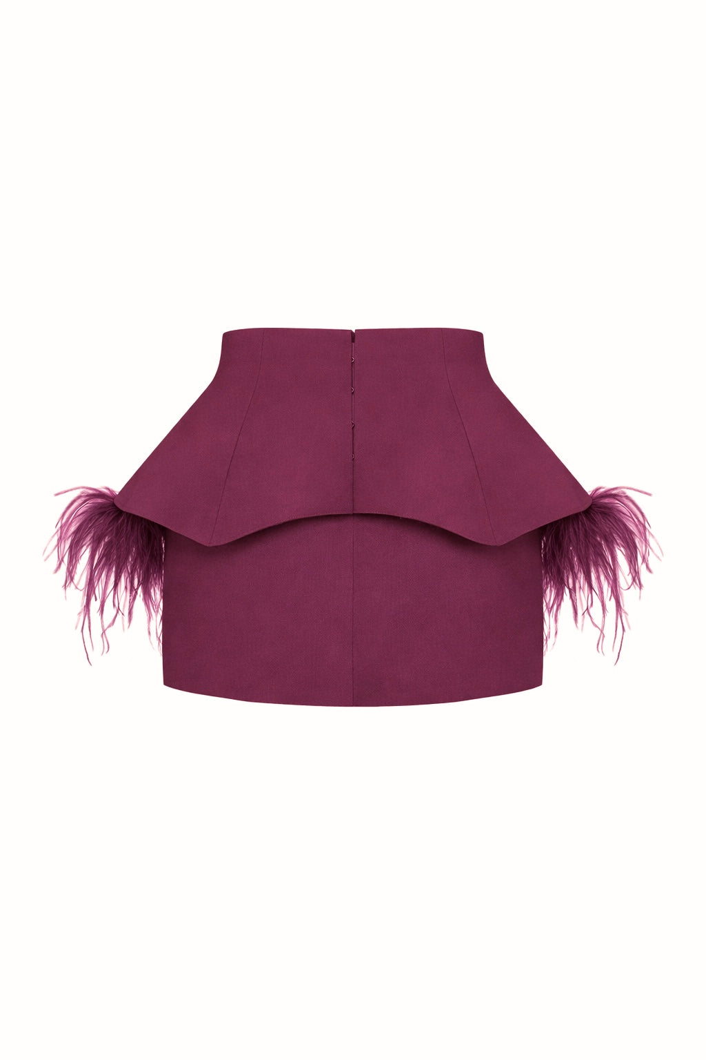 Mini basque skirt with feathers