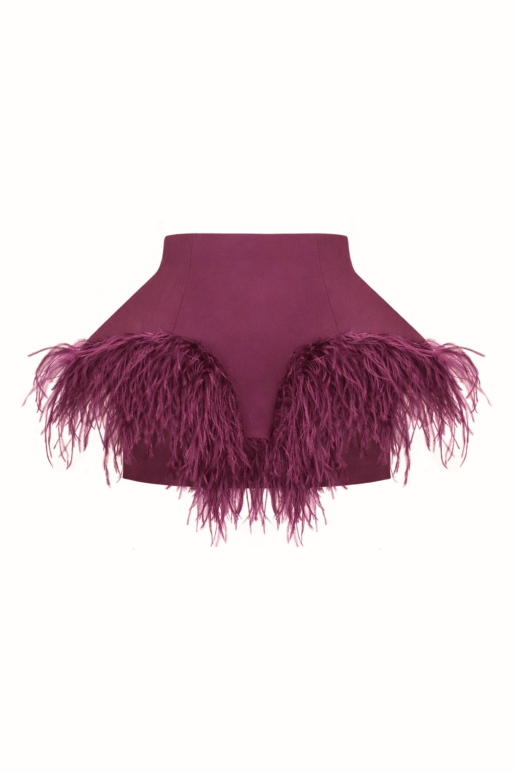 Mini basque skirt with feathers