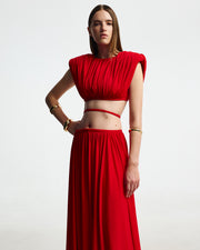 Pleated Maxi Skirt
