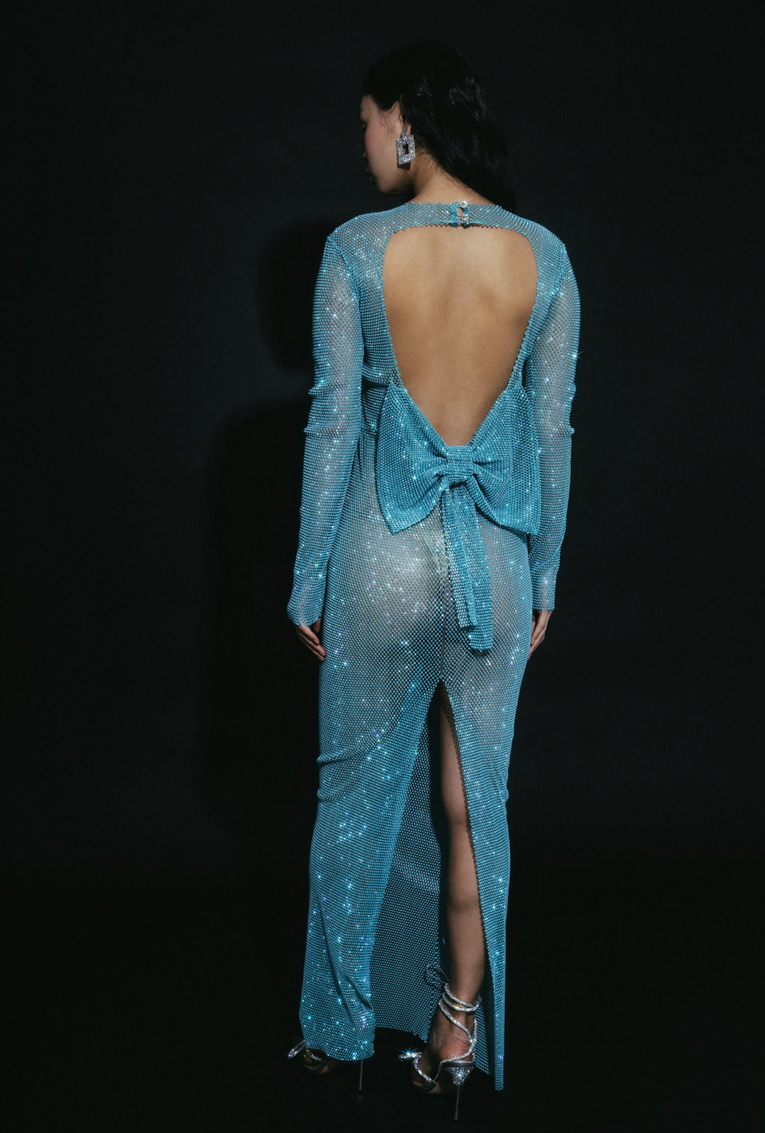 Sparkle Maxi Dress with Bow