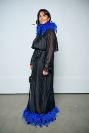 Trench Coat with Feathers