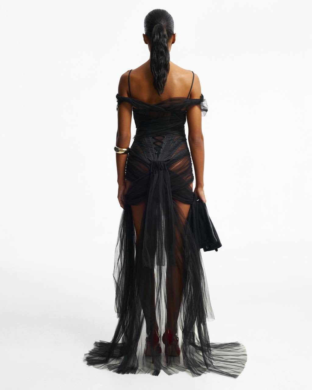 Dress with overlay