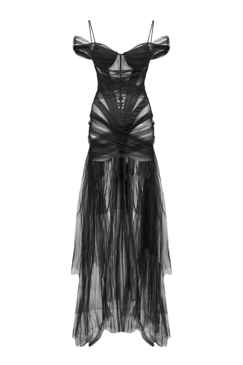 Dress with overlay