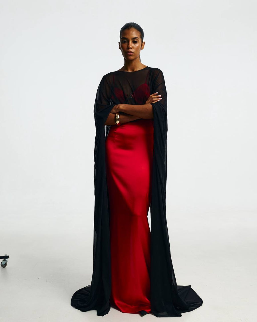Maxi silk skirt