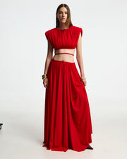Pleated Maxi Skirt