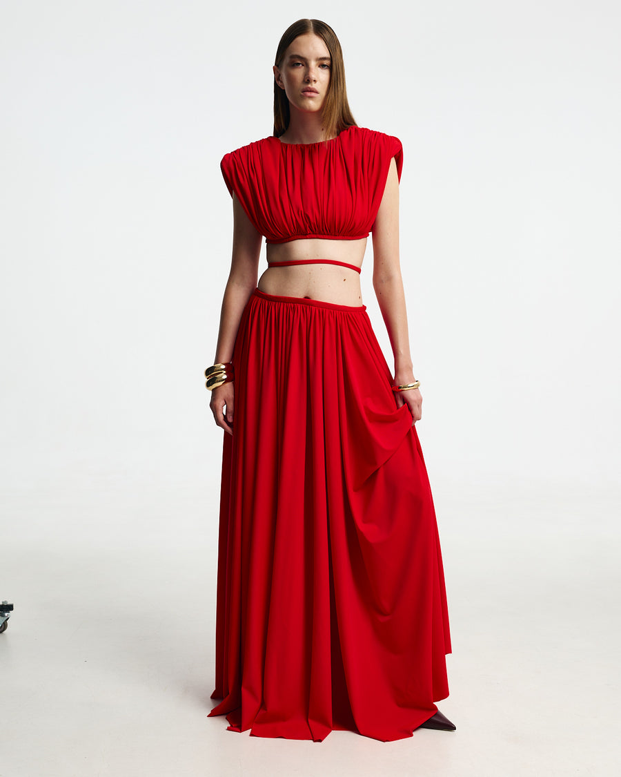 Pleated Maxi Skirt