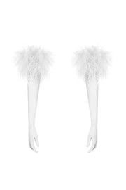 Ostrich Gloves in White