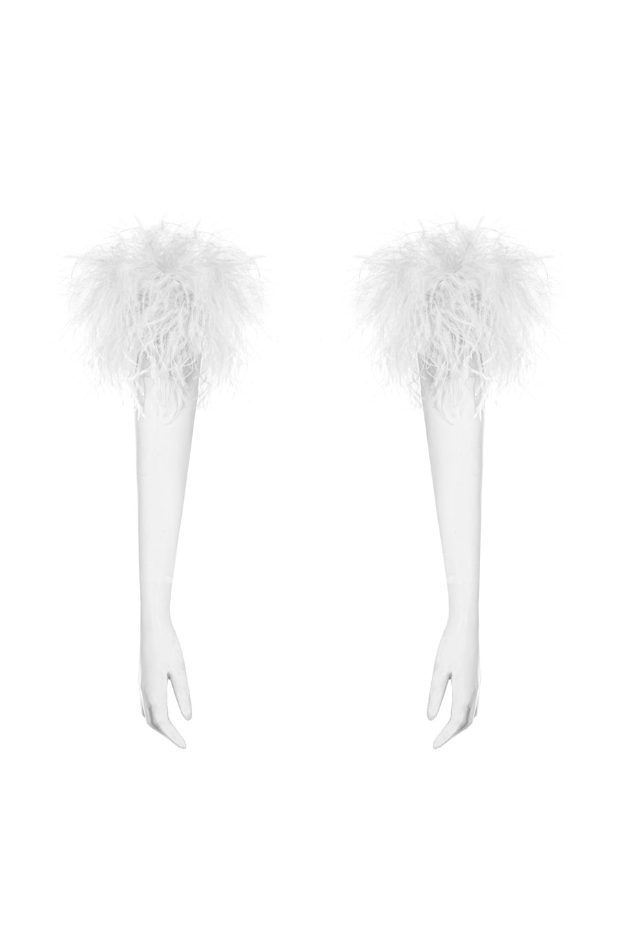 Ostrich Gloves in White