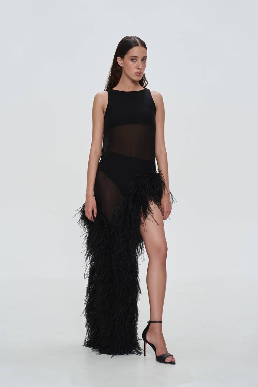 Dress with Feathers