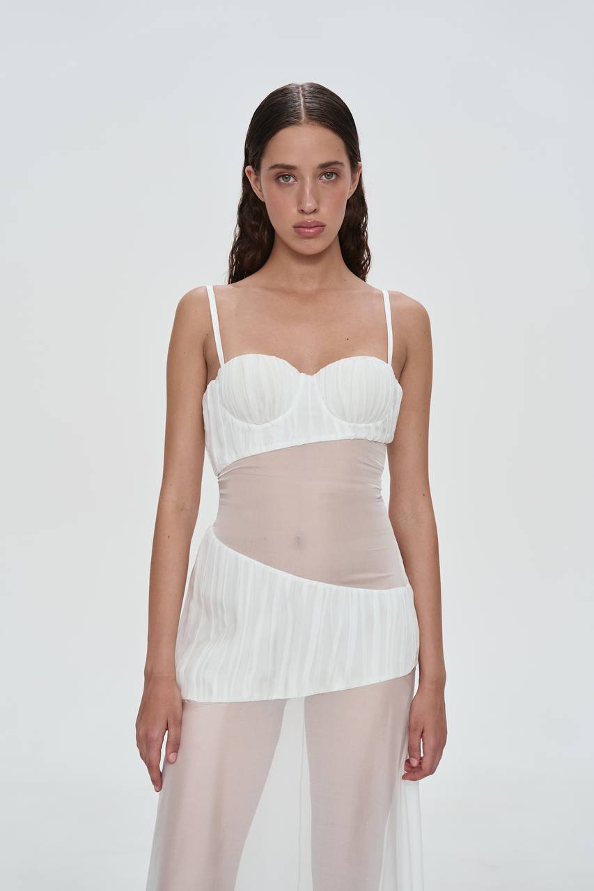NWT_ZARA WOMAN SS24 WHITE BELTED TAILORED DRESS 8342/308