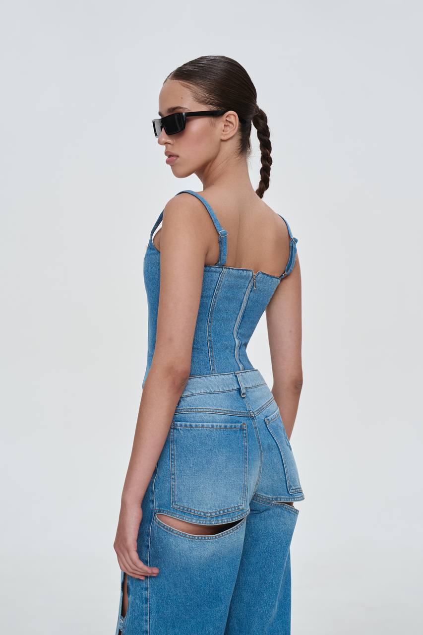 Denim Corset Top