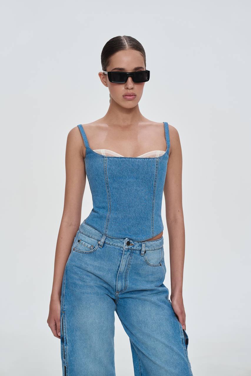 Denim Corset Top