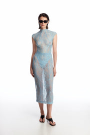 Lace bodysuit with silhouette lines