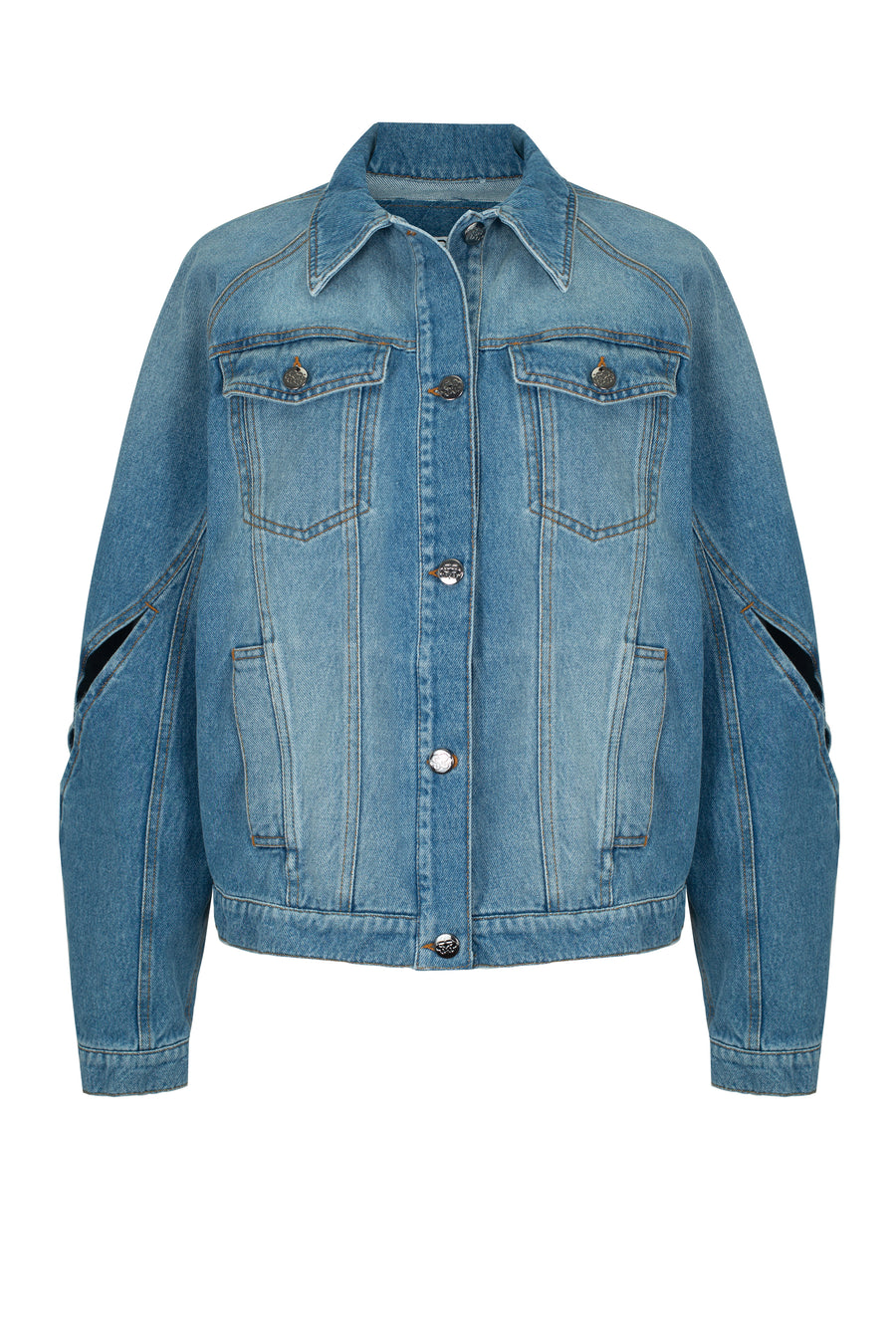 Denim Jacket with Cuts