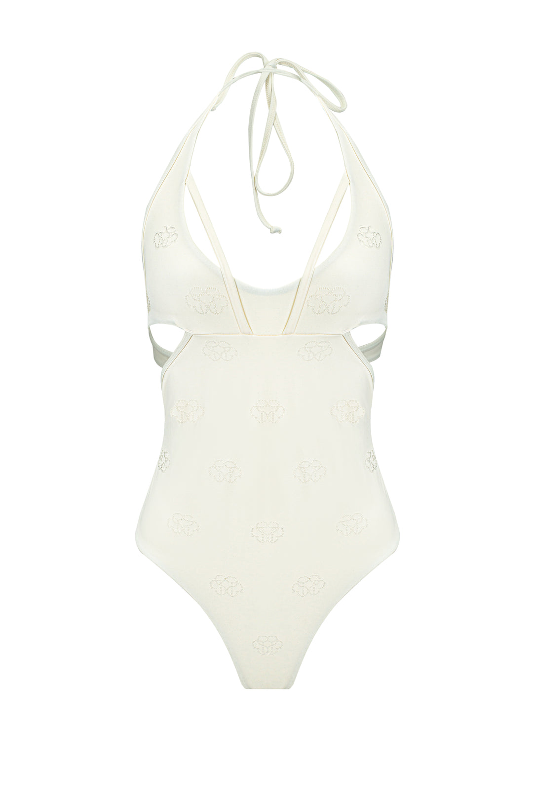 Cream  Monogram one piece swimsuit