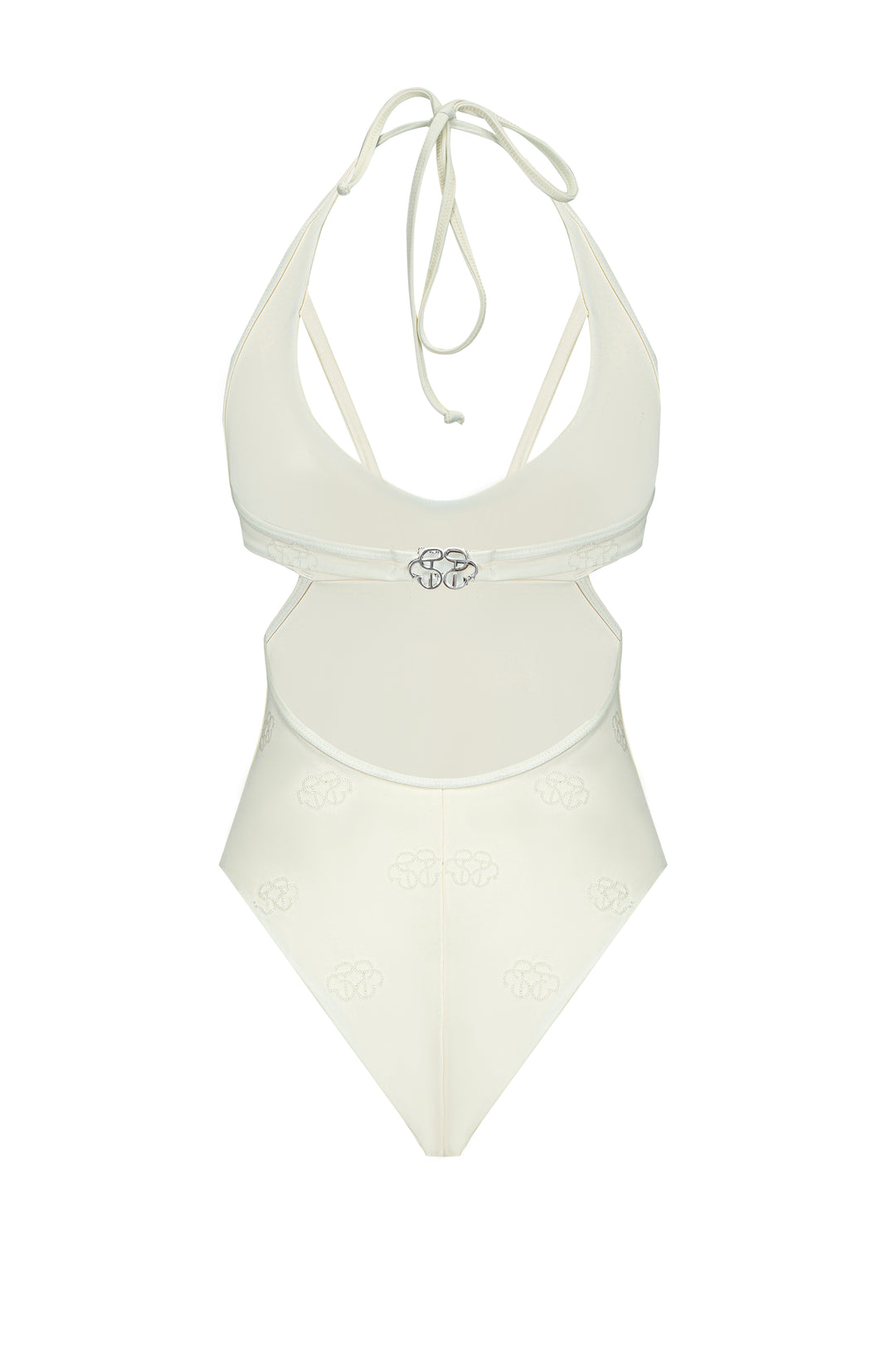 Cream  Monogram one piece swimsuit