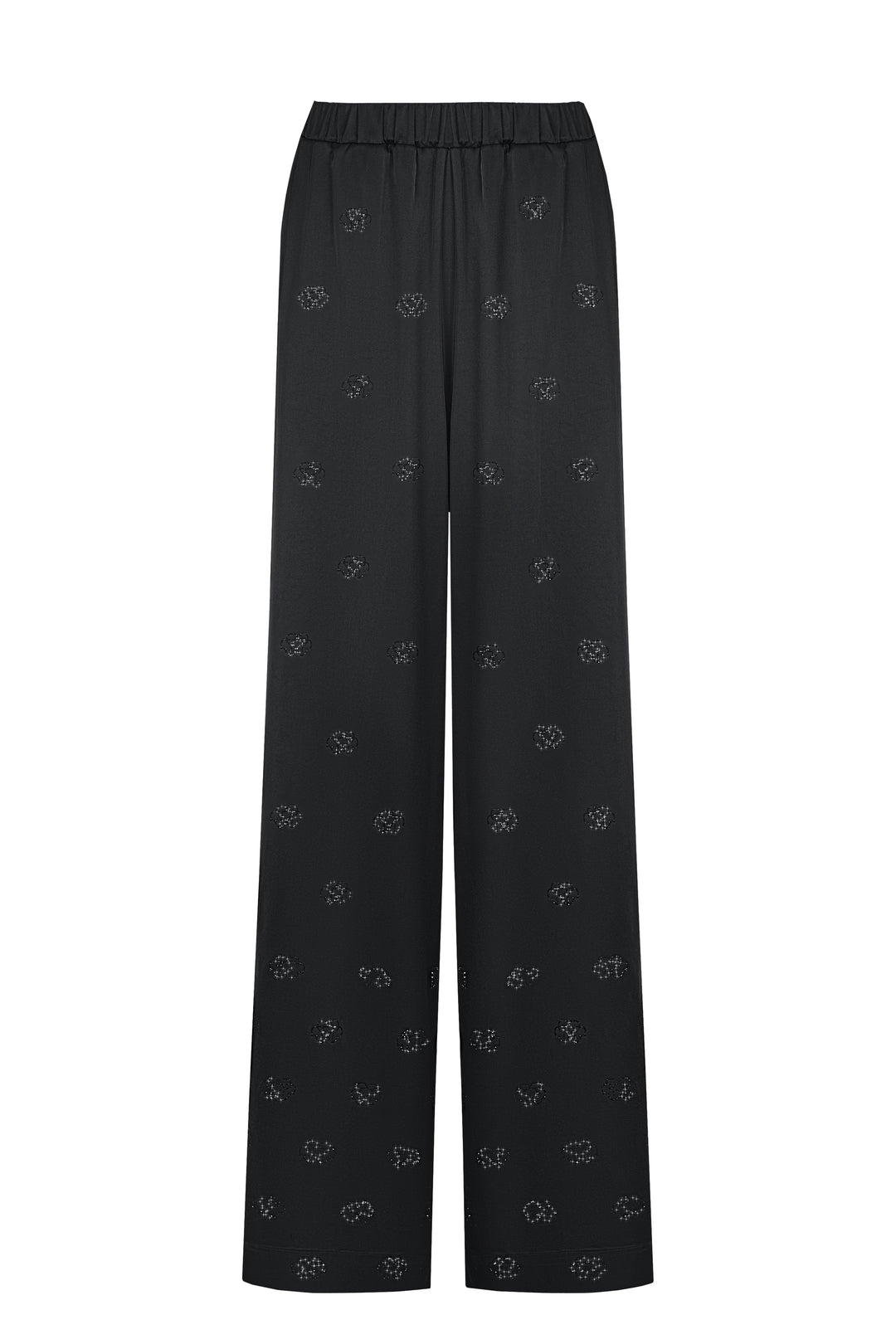 Logo Embellished Pajama Set in Black