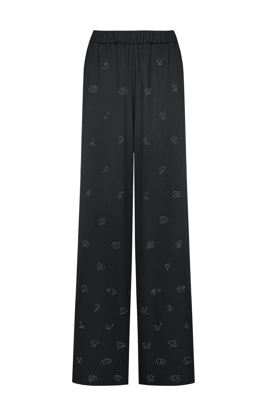 Logo Embellished Pajama Set in Black